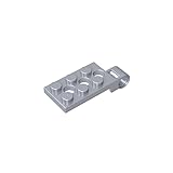 Gobricks GDS-853 Hinge Plate 2x4 with Pin Hole - Top 10PCS Compatible with Lego Toy 43045 98286 DIY Parts and MOC Components for Major Brick Brands Color:Flat Silver