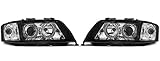 Headlights VR-1134 Front Lights Car Lamps Car Lights Headlamp Headlamps Driver And Passenger Side Complete Set Headlight Assembly Angel Eyes Black compatible with Audi A6 1999 2000 2001