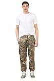 Grunge Wear® Mens Jungle Print Trouser, Military Outdoor Hunting Hiking Fishing Camouflage Cargo Combat Casual Jogger Pants - Large