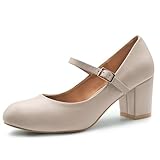 Womens Ladies MID Block Heel Mary Jane Office Work Formal Strap Dolly Shoes Size