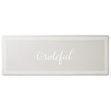 MARTHA STEWART Bloomfield Grateful Border Kitchen Mat, Comfort Standing Mat, Non-Slip Backing, Water Resistant, Grey, 18"x48"