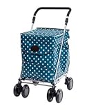 Sholley Deluxe Shopping Trolley (Petite for 5'3" and under) 4 wheels, Folding utility cart, Strong & Stable, Aids Mobility (Portobello)
