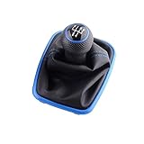 NICOLIE 5/6 Speed Gear Shift Knob Lever Shifter Gaitor Boot Pu Leather Compatible With Vw 2003-2008 Golf 4 Iv Mk4 Gti R32 Jetta - 5 Speed-Blue