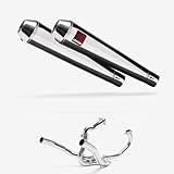 Lextek Stainless Steel Polished AC1 350mm Exhaust System compatible with SUZUKI SV1000 (03-07)