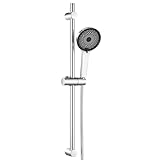 DERW Shower Slide Bar, Shower Riser Rail 70cm with 5 Modes Shower Head(Without Taps), Height-Adjustable, 360° Rotatable, Corrosion-Resistant, Built-in Filter, Durable for Your Shower System