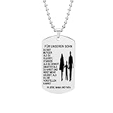 HAYOUWAY Silver Necklace Dog Tag Chains with Pendant Stainless Steel Men's Jewellery for Men Son Boys Birthday Gift from Mum Dad, Stainless Steel, Pearl