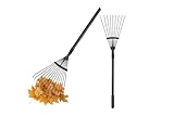Telescopic Metal Adjustable Rake for Quick Cleaning of Lawn, Yard & Garden | Leaf Rake with Steel, Lightweight & Rust Resistant Ergonomic Handle