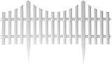 Pack of 8 White Garden Picket Fence Panels/Plastic Lawn Edging For Plant Borders And Flowerbeds (8)
