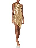 Norma Kamali Women's Diana Mini Casual Night Out Dress, Gold, Medium