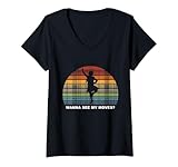 Womens Scottish Highland Dance Games Retro Tartan Sunset Pun V-Neck T-Shirt