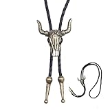 BrambleCo Cowboy Leather Necklace - Cowboy Bolo Tie - Leather Western Theme - Adjustable Length - For Men, Women & Teens