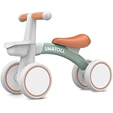 Umatoll Baby Balance Bike for 1 Year Old Boys Girls, 12-24 Months Toddler Balance Bike with Removable Basket, Adjustable Seat, 4 Wheels Infant Bike, First Birthday Gift (Green)