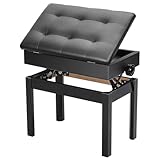 Piano Stools 56x34x48cm Height Adjustable Piano Stool Faux Leather Keyboard Bench with Storage Multi-Purpose Stool for Piano Stool Storage