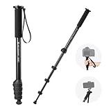 K&F CONCEPT Monopod for Camera, 63" Aluminum Photography Compact Monopod with 5-Section Height, Lightweight Travel Stand for DSLR Camera, Load Capacity 10kg/22lbs, MS16
