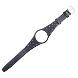 AMAUPCKCA Red Blue Brown Black Khaki Leather Watch Band With Silver Steel Buckle For Omega Dynamic(Black)