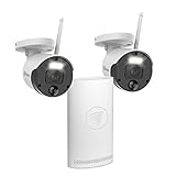 Swann Wi-Fi NVR Security System with 64GB SD Card, 2 Camera 8 Channel, 1080p Full HD, Indoor Outdoor, Colour Night Vision, Heat & Motion Detection, Flashing Lights, Spotlights & Sirens, 500SD2