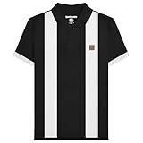 Lambretta Mens Vintage Short Sleeve Polo Shirt (UK, Alpha, XL, Regular, Regular, Black/White)