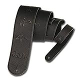 PRS PS-ACC-3119 Smooth Leather Guitar Strap with Embossed PRS Birds Black