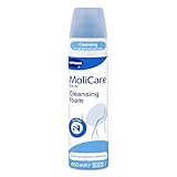 MoliCare Skin Cleansing Foam – Quick & Gentle No-Rinse Genital & Perineal Cleanser for Incontinence Stressed Skin | pH Balanced, Odour Neutralising, Gentle | 400ml