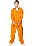 Smiffys Escaped Prisoner Costume, Orange, L - Size 42-44
