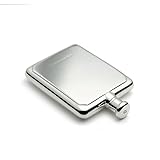 Hip Flask, Solid Sterling 925 Silver. Hallmarked British Made. 4 floz, Heavy Guage Suitable for engraving. Strong Leak Proof Screw Cap. Gift Boxed