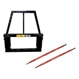 High Back Bale Frame M28x1100mm Tines Front Loader Brackets Telehandler Tractor