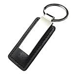 JFGDVW Men Leather Car Keyring for BMWw Audi Mercedes VW, Car Keychain With Metal Steel Rims, Sturdy And Durable, Not Easily Damaged, For Car Keys Home Keys And Office Keys（Black）