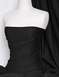 Cotton Lycra Elastane Jersey Fabric | Soft & Breathable 4 Way Stretch Material | 50+ Colours | Oeko-Tex Certified | by Tia Knight (Black, Q35 BK)