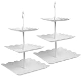 Oleegil 3-Tiers Cake Stand - 2 pack 37cm Height Afternoon Tea Stands for Weddings Birthdays & Party
