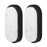 ANWIO 14W Outside Black Led Oval Bulkhead Light,Ip54 Waterproof Outdoor led Porch Lights, Outdoor External Wall Lights,Ceiling Light,980LM,4000K Natural White,Outdoor Wall Ceiling Lights(2 Pack)