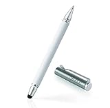 Wacom Bamboo Duo 2-in-1 Universal Digital Stylus and Ballpoint Pen for Smartphones, Tablets and Touchscreen Devices (White with 5mm Stylus Tip)
