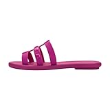 Melissa Sun Atlantis Women's Slides - Trendy Slip on Sandals for Women, Women's Jelly Shoes w/Stud Appliques, Adult Jellies, Pink, 5