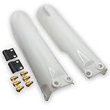 Red Circles White Marzocchi Pit Bike Fork Sliders - Compatible with Marzocchi Style Forks - Sold as a Pair for Enhanced Protection and Style