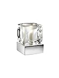 Lighting Collection G9 1 Light Ice Cube Touch Table Lamp With Clear Glass Shade, Metal, Chrome