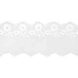 xingmo 4meter White Scalloped Lace Trim, Cotton Ruffle Embroidery Scalloped Lace Trim Fabric for Sewing, Clothes, Collar, Width 5 cm
