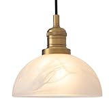 JIMUBEAM Industrial Style Ceiling Pendant Light with Glass Lampshade, Retro Rustic Hanging Lamp Fixture for Kitchen Island, Dining Room, Living Room, Bedroom, Hallway, Entryway