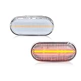 Wnfmjqe Side Mirror Light LED Dynamic Side Marker Light Turn Signal Light For VW For Passat 3BG For Polo 6N2 9N For Vento For Golf 3 4 For Bora Sharan Lupo(Clear No Dynamic)