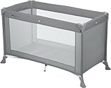 Bebeconfort Soft Dreams, Baby Travel Cot Bed, 0 - 3 Years (0 - 15 kg), Lightweight Baby Travel Bed, Wood Fibre & Foam Mattress (60 x 120 cm), Carrying Bag, Compact Umbrella Fold, Full Gray