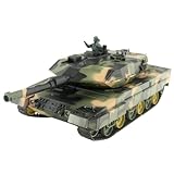 Joytopiaminds 1/24 Scale RC Military Tank for Adults, 2.4G German Leopard Jungle RC Tank with Infrared Battle & Bullet Launch for Enthusiasts