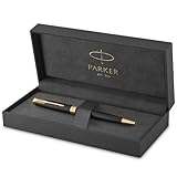 Parker Sonnet Ballpoint Pen | Matte Black Lacquer with Gold Trim | Medium Point Black Ink | Gift Box