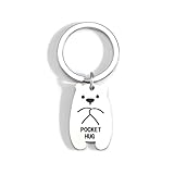 Tranbath Personalised Pocket Hug Keychain, Cute Stainless Steel Polar Bear Pendant, Thoughtful Gifts for Women, Mum, Good Friend or Auntie, Perfect for Birthdays and Special Occasions, Friend Gifts