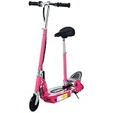 HOMCOM Electric Scooter for Kids, Foldable Powered Scooters for Age 7-12 with 120W Motor, Up to 10 KM/H & 8 KM, Adjustable Ride on Toy (Pink)