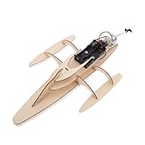 LRXIYODE Electric-Powered Wooden Boat Model Kit DIY Ship Assembly for Educational Sailing Yacht Craft Unfinished Wood -Hull Sailboat Science Project