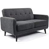 WeDoSofas - Elegant 2 Seater Sofa - Lavish Chenille Fabric Chair, Ideal Sofa for Living Room or Sofa for Bedroom, Stylish Living Room Chair, Chair for Bedroom (Charcoal)