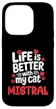 Cat Name Mistral Life Is Better With My Cat Mistral Case for iPhone 14 Pro