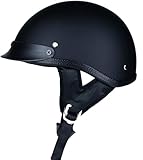 Portable Motorcycle Half Helmet Bowl Helmet ECE Approved Summer Safety Jet Helmet for Women Men with Visor Open Face Helmet Cromwell Helmets for Scooter Cruiser A, M=57-58cm