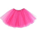 Plipdhy Tutu Skirts for Women,Pink Tutu Adult,Tulle Tutu Skirts,Tutu for Women Halloween Party Costume Dance 80's Tutu Fluffy for Dress-up Parties Dancing