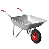 KCT 65L Garden Galvanised Steel Wheelbarrow with Pneumatic Tyre
