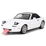 imtfzct 1/32 Mazda Miata MX-5 Alloy Model Car, Pullback Toy Car with Light and Sound, Removable Top, Collectible Model, Gifts for Children aged 4-7 (White)