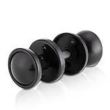 XFORT® Black Rim Mortice Knob Set, Plastic Rim Lock Knobs, Door Knob Handles Complete with Drilled Spindle, Rose Plate, Keyhole Escutcheons and Screws, for use with Sashlocks or as Mortice Knobs